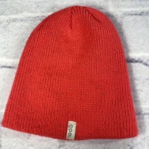 Coal The Frena Thick Acrylic Rib Knit Cuffed‎ Slouch Beanie Heather Red